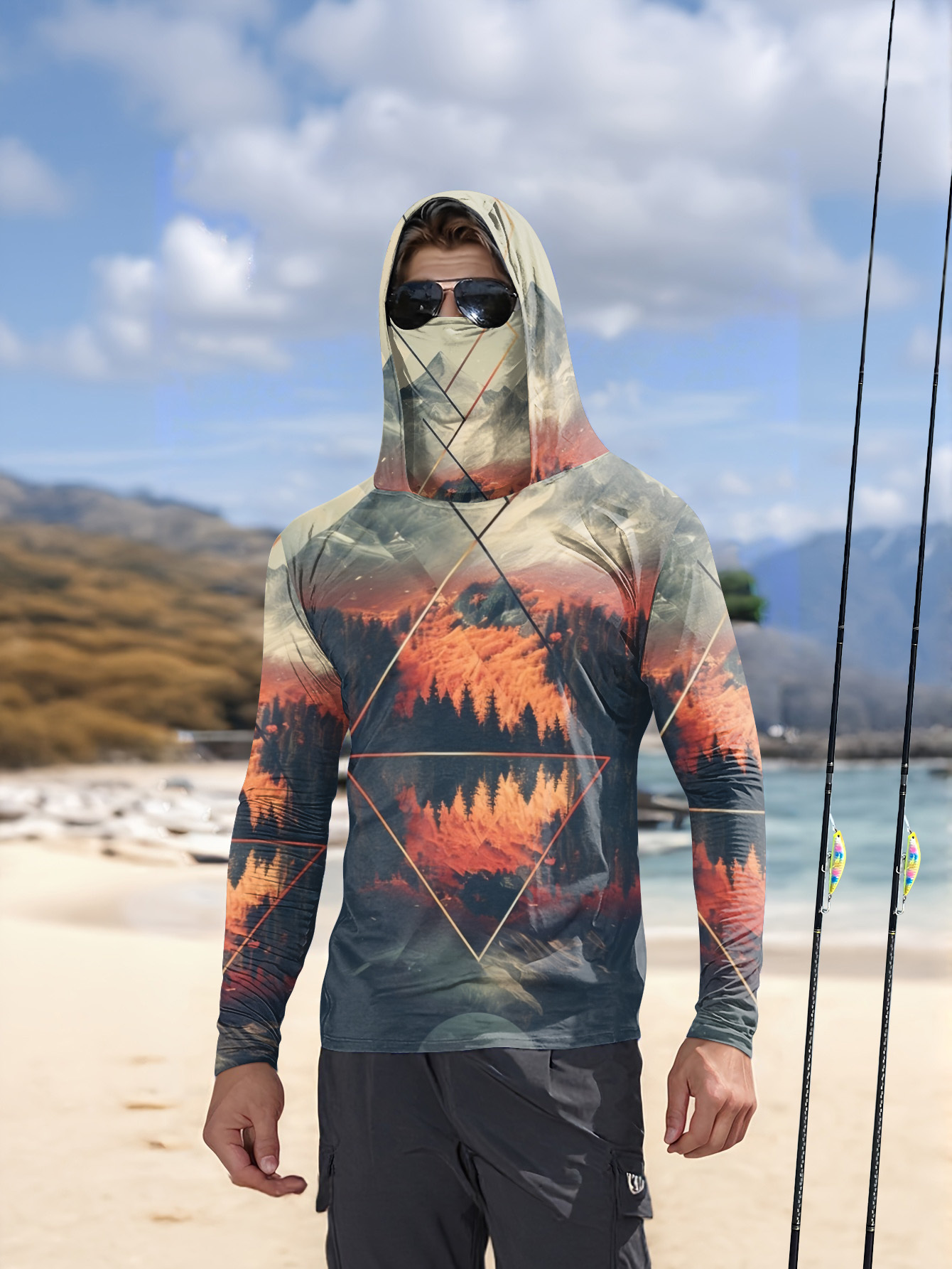 Fishing Hoodie - Outdoor heren vissershirt met capuchon, ingebouwd