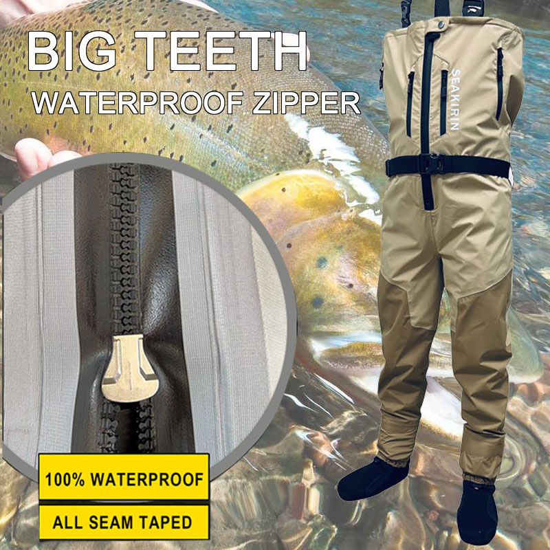 Fishing Waders - Zip-front Ademende Stout Borst Vissen Steltlopers