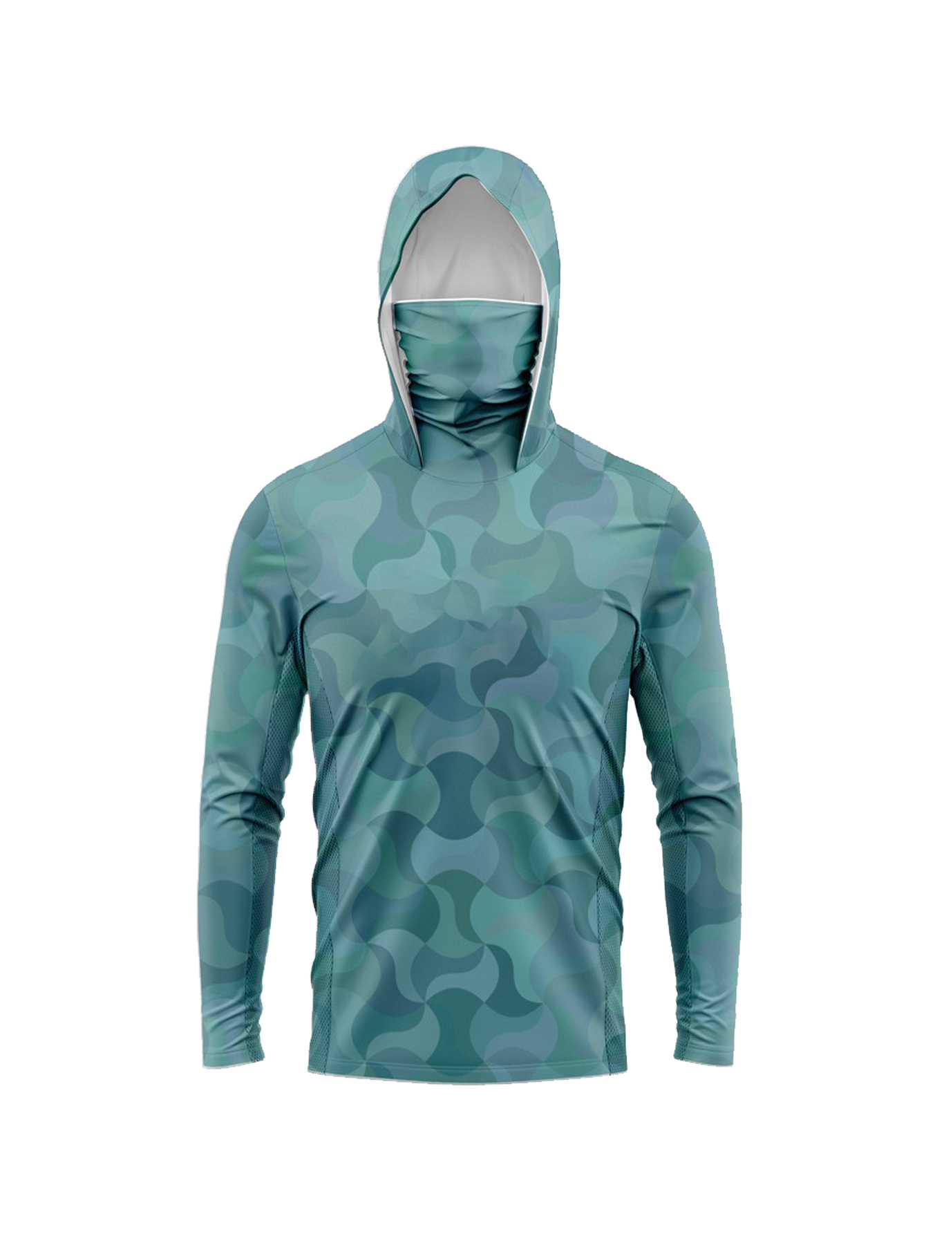Donker Cyaan Terrain Line Camo - Fishing Hoodie recensie en prijs